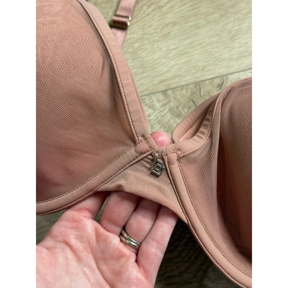 ThirdLove 24/7 Classic Contour Plunge Bra Mesh Underwire Lined‎ Taupe size 38D